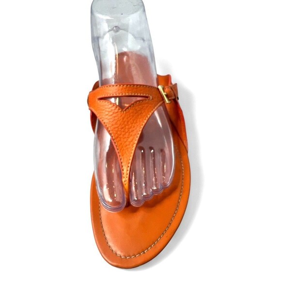 TOD'S Orange Leather Slip-on Driving Thong  Sandals size 9 - Picture 8 of 10